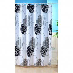 Black Metallic Shower Curtain