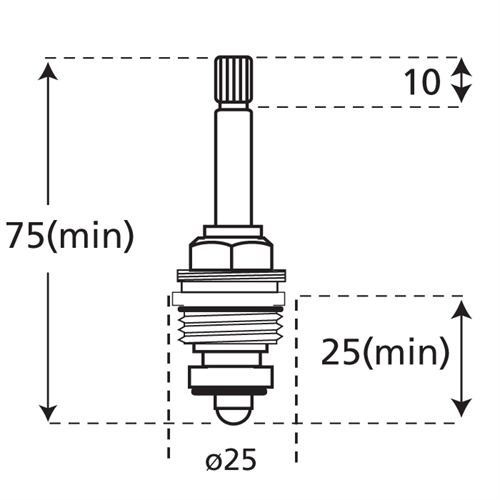 Long Stem 1/2" Compression Tap Washer Valve NotJustTaps.co.uk