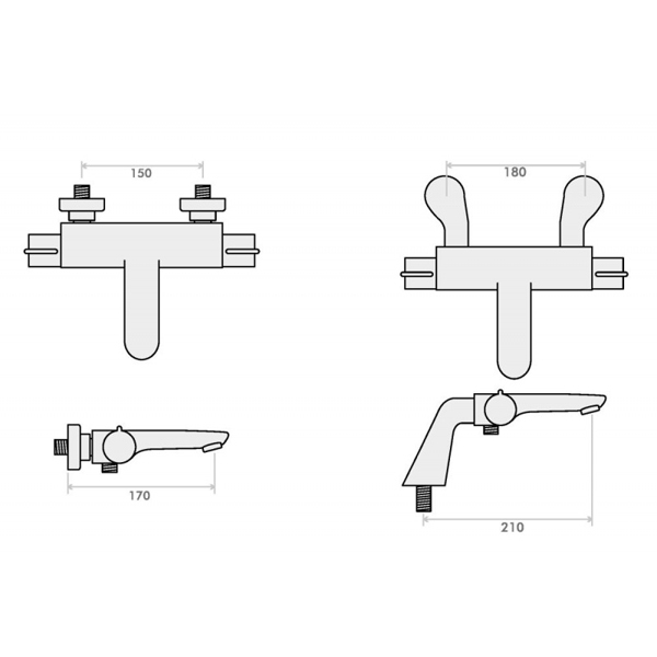 Puro Safetouch Bath Shower Mixer Low Pressure NotJustTaps.co.uk