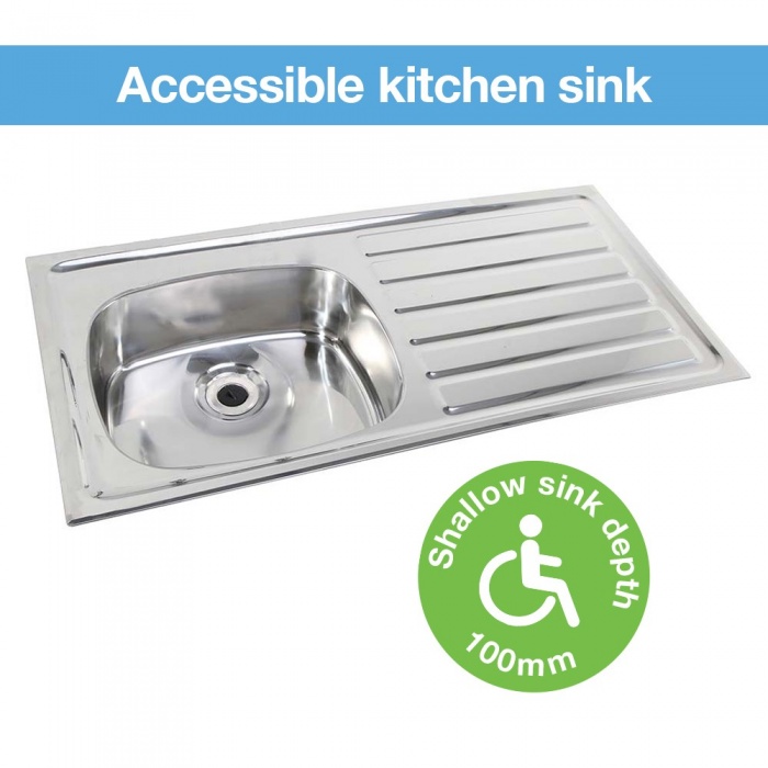 Hart Accessible Kitchen Sink 100mm Depth