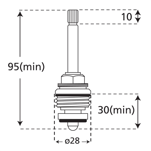 Long Stem 3/4" Compression Tap Valve NotJustTaps.co.uk