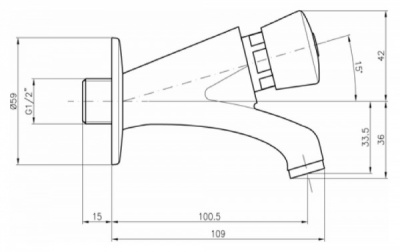 Hart Angled Design Timed Flow Bib Tap