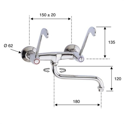 Healthcare series wall sink tap