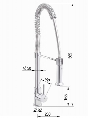 Projet Perla Washstation Professional Kitchen Tap | Extra Tall Commercial Tap