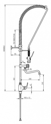 Monolith Pro Commercial Kitchen Tap | Lever Pre-Rinse Tap