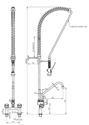 Monolith Pro Commercial Kitchen Tap | Two Hole Design