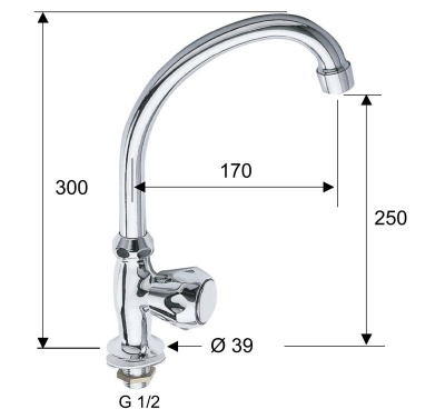 Single Water Feed Swivel Spout Water Tap