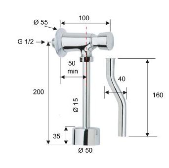 Commercial Timed Urinal Flush Outlet