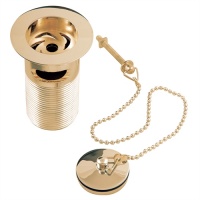 Gold Basin waste plug and chain | Gold bathroom spares