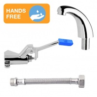 Foot Pedal Control Set with Fixed Basin Spout | Foot Control Handwashing