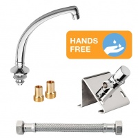 Exposed Foot Flow Control and Washroom Swivel Spout Set | Foot Control Handwashing
