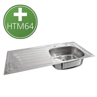 Pland '920' HTM64 (sanitary assemblies) compliant Hospital Sink with drainer