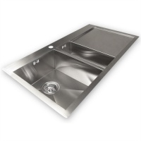 Zen Uno 61F 2 Bowls & Drainer Kitchen Sink