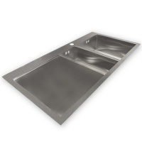 Zen Uno 61F 2 Bowls & Drainer Kitchen Sink