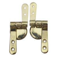 Pair of Adjustable Brass Toilet Seat Hinges - For Wooden Seats