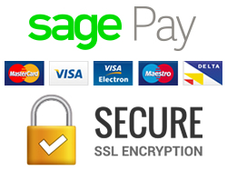 Secure Payments by SagePay & PayPal - Visa, Visa Delta, Visa Electron, MasterCard, Maestro